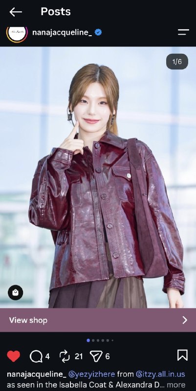 📸 @YEJIDataBase ×2was spotted wearing an Isabella Vegan leather jacket at the airport, and nanajacqueline posted it on Instagram.The jacket is currently listed as a Bestseller on the brand’s website🔥🔗