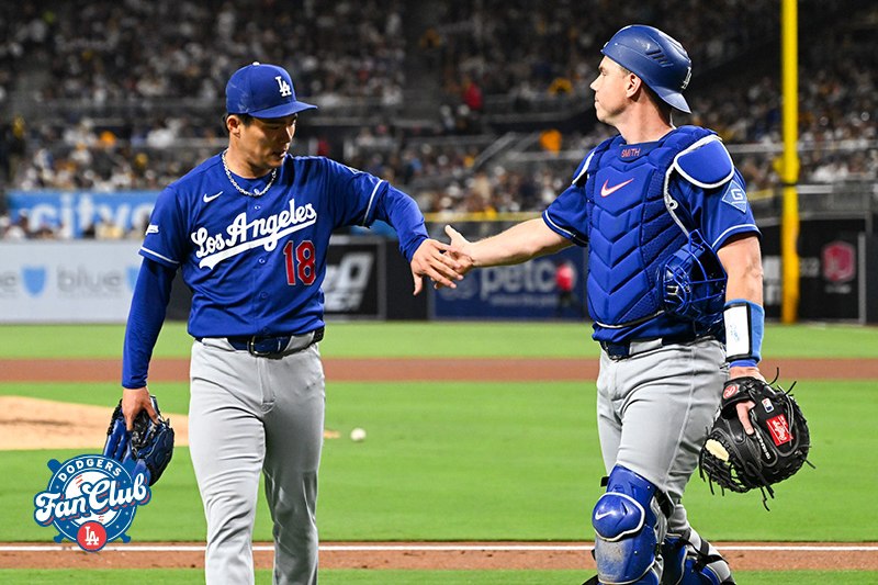 📸 @DodgersFCJP ×3＼💙今週のナイスコンビ💙 ／山本由伸投手＆ウィル・スミス選手マウンドで息の合ったピッチングを見せる最強バッテリーの弾ける笑顔！⚾✨2人の強い信頼関係と、チームの雰囲気の良さが伝わってきます！皆さんはこの2人のどんなシーンが好きですか？ ぜひリプ欄で教えてください👇 #山本由伸 #ウィル・スミス #ドジャース #ドジャースファンクラブ原文 #MLB日本選手