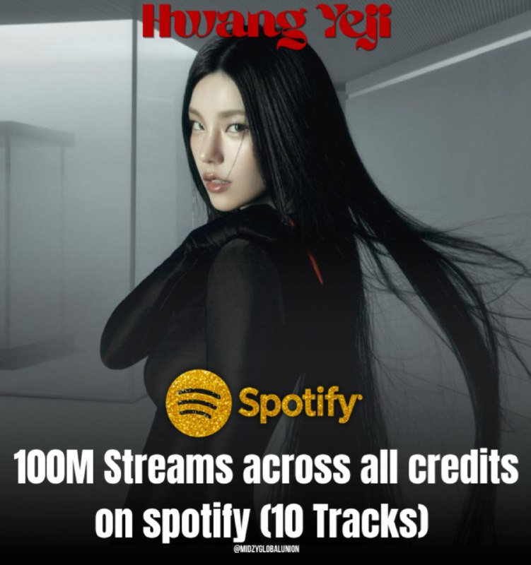 📸 @UNIVERSEITZY[SPOTIFY]  has now surpassed 100 Million Streams on Spotify across all credits: 1. "Break My heart Myself" (Remix) — 35,747,1912. "Air" — 34,166,9883. "Crown on My head" — 9,971,4864. "258" — 5,717,5795. "Invasion" — 5,261,6556. "Can't Slow me" — 4,038,5637.  "Think about you" — 2,239,3868.... #YEJI原文 #黄礼志
