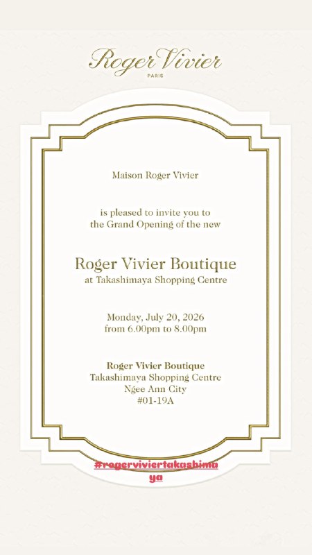📸 @yeji_news ×2[ INFO ] The grand opening of Roger Vivier’s new boutique in Singapore will take place from 6–8PM on Monday, July 20 (local time).NOTE: The event is closed to the public, but fans will have the opportunity to see  during her photo call outside the venue. We hope many fans will come and show their ... #YEJI原文 #黄礼志