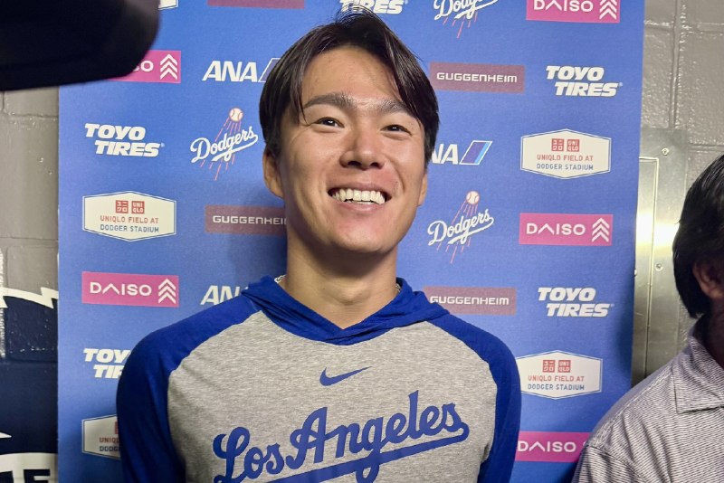 📸 @MasayaKotani投手⚾️日米通算100勝達成👏200勝へあと5年❓「5年？頑張りますっ！」 #ドジャース #山本由伸 #Dodgers原文 #MLB日本選手