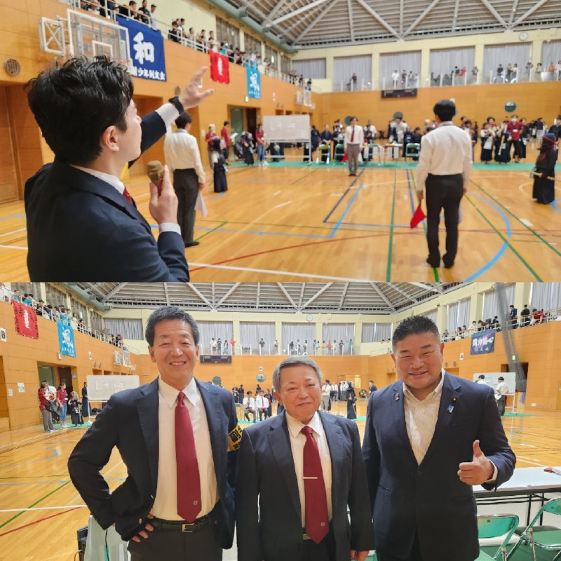 📸 @kusamatsuyoshi40周年を迎えた宮前区剣道連盟の記念大会で大会運営を行う  副会長(四段)