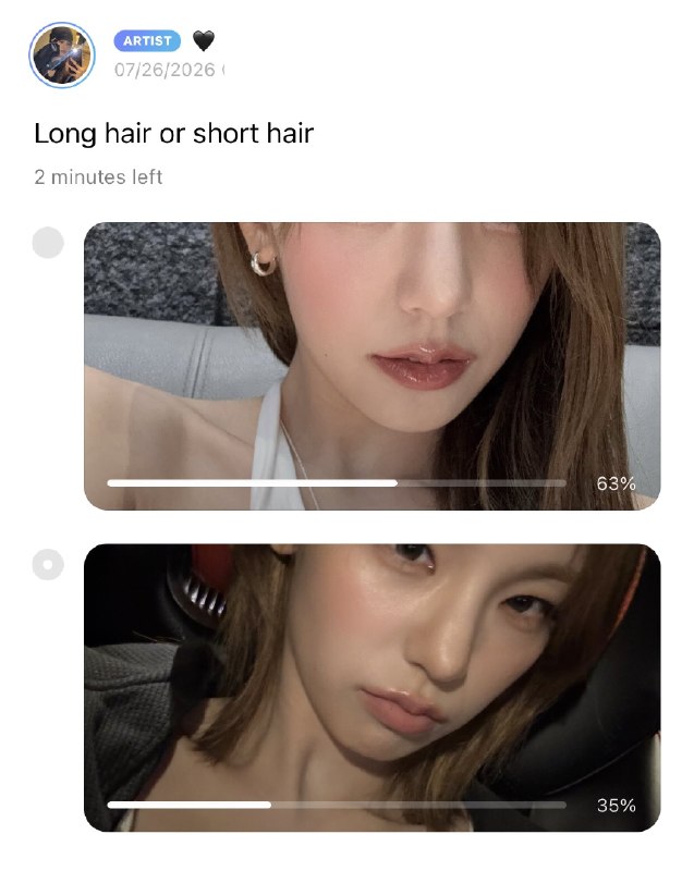 📸 黄礼志 (X)[260726] 5:48PM KST (4:48PM🇹🇼)🐈‍⬛ : Long hair or short hair原文 #黄礼志